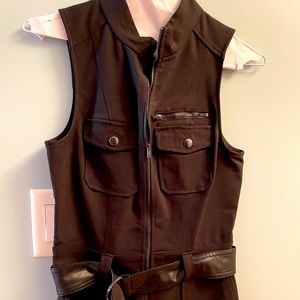 GUESS Womens Jet black sleeveless Axel Moto romper. Never worn.